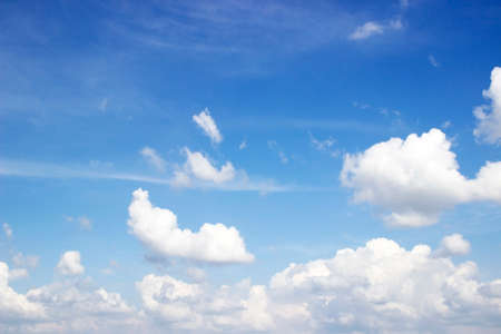 Blue sky and white clouds,Soft white clouds against blue skyの写真素材