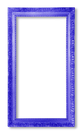 blue picture frames. Isolated on white backgroundの写真素材