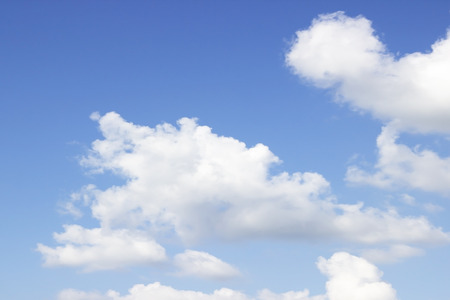 Blue sky and white clouds,Soft white clouds against blue skyの写真素材