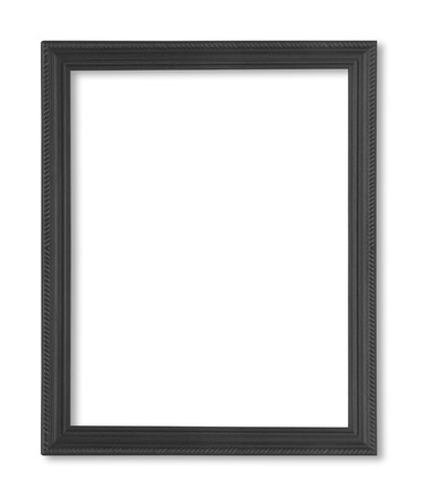 black picture frame. Isolated on white backgroundの写真素材