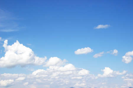 Blue sky and white clouds,Fantastic soft white clouds against blue skyの写真素材