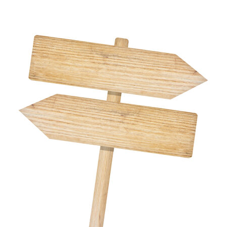 Wooden sign isolated on whiteの写真素材