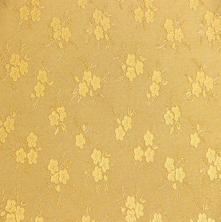 Golden floral ornament brocade textile patternの写真素材