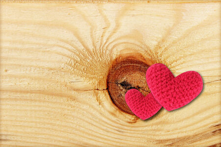 red heart on wood backgroundの写真素材