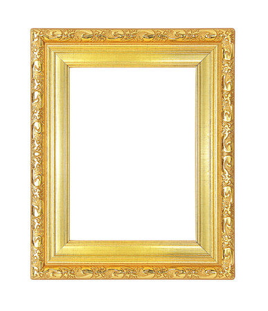 gold frame on the white backgroundの写真素材