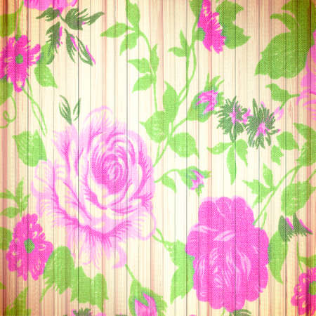 rose vintage from fabric on white wooden background.の写真素材
