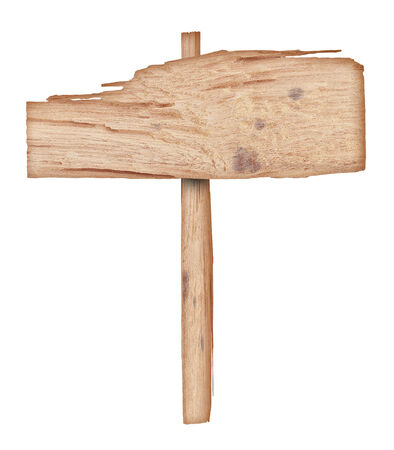 old Wooden sign isolated on whiteの写真素材