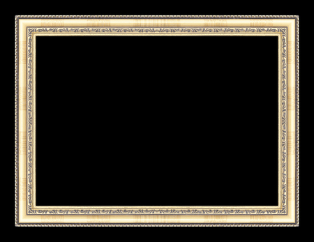 gold frame on the black backgroundの写真素材