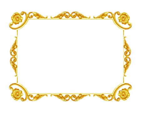 Ornament elements, vintage gold frame floral designsの写真素材