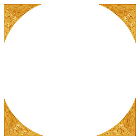 Pattern of flower carved frame on white backgroundの写真素材