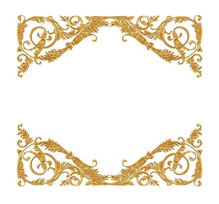Ornament elements, vintage gold floral designsの写真素材