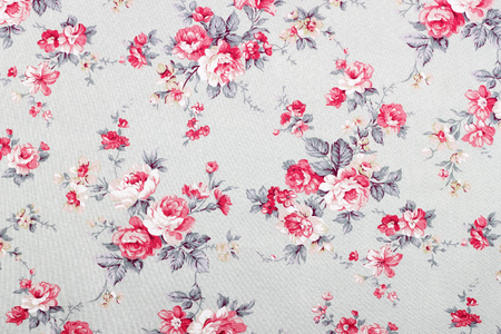 vintage style of tapestry flowers fabric pattern backgroundの写真素材