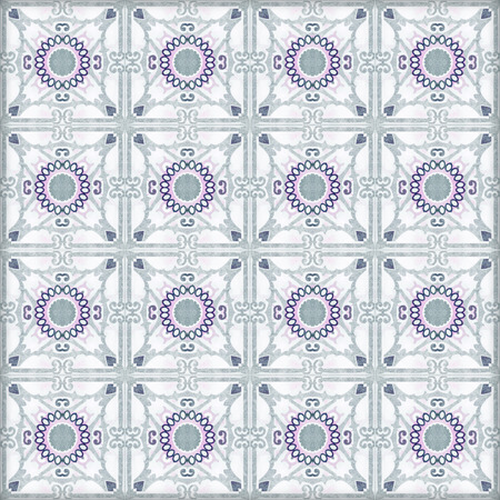 Old ceramic tiles patterns handicraft from thailand In the park public.