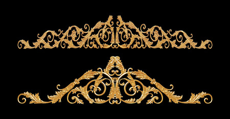 Ornament of gold plated vintage floral ,victorian Styleの写真素材