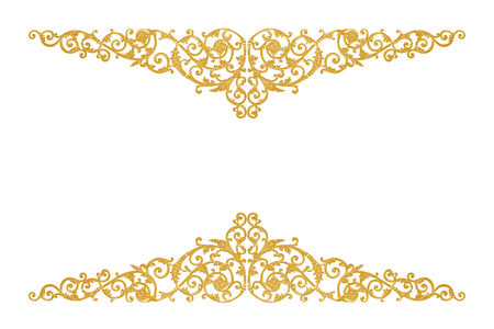 Ornament elements, vintage gold floral designsの写真素材