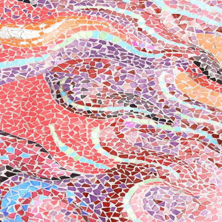 Colorful glass mosaic art and abstract wall backgroundの写真素材