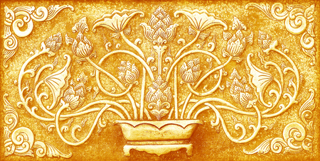 Antique engraved gold backgroundの写真素材
