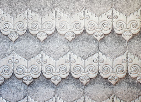 Aluminum Sheet pattern Crafts wall in the temple of thailand Lanna style Chiang Mai, Thailand.の写真素材