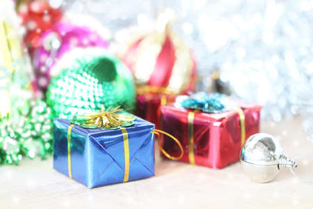 Christmas decoration with gifts and present boxes . warm atmosphere.