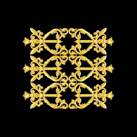 Ornament elements, vintage gold floral designs