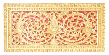 Pattern of flower carved on wood backgroundの写真素材