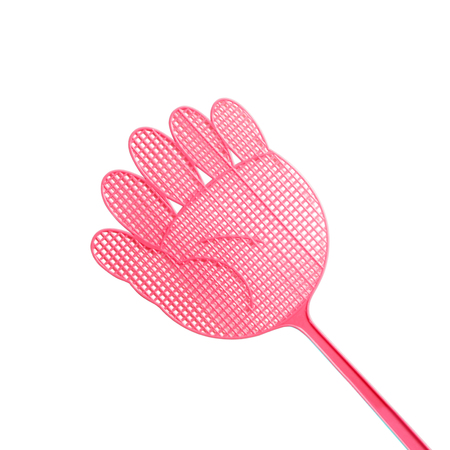 Red  Flyswatter isolated on white backgroundの写真素材