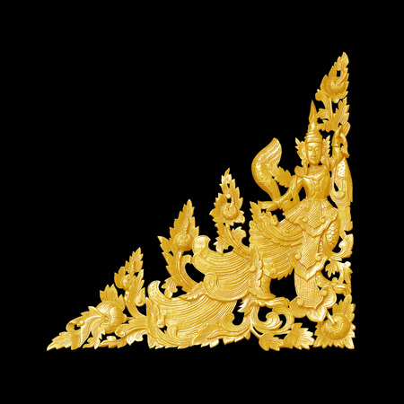 Pattern of flower carved frame on black  backgroundの写真素材