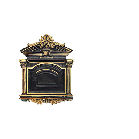 Vintage mail box isolated on white backgroundの写真素材