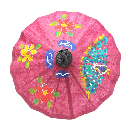 umbrella paper isolated on white backgroundの写真素材