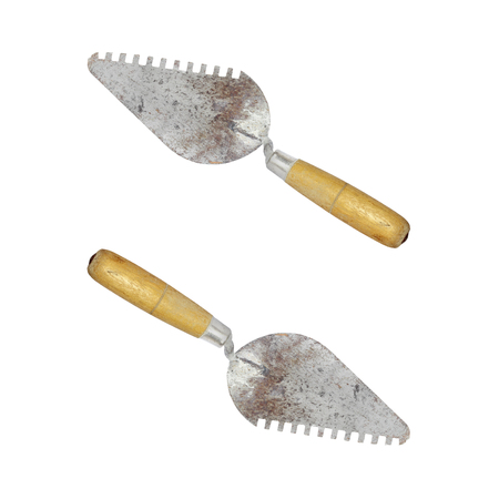 Old Trowel on isolated white backgroundの写真素材