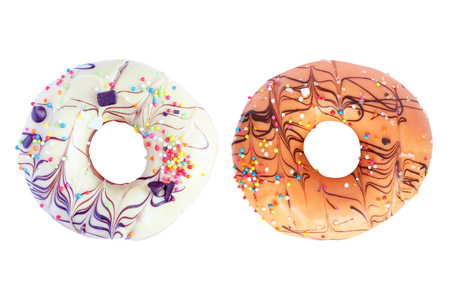 Donut sugary isolated on white backgroundの写真素材