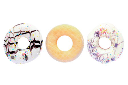 Donut sugary isolated on white backgroundの写真素材