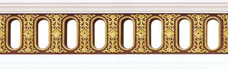 The stucco design of native. floral motifs decorative artistic pattern; gold flora design