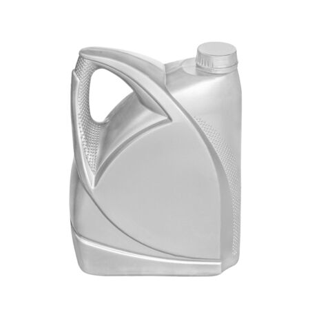 Engine oil canister isolated on white background.の写真素材