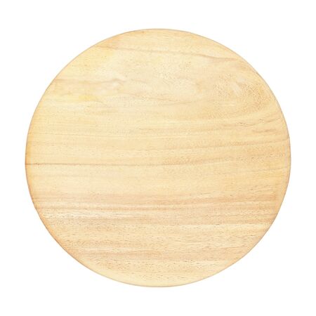 Round chopping board. Isolated on white backgroundの写真素材