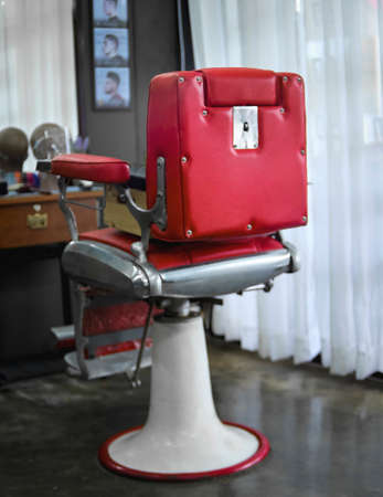 Stylish Vintage barber chair in barbershop.の写真素材