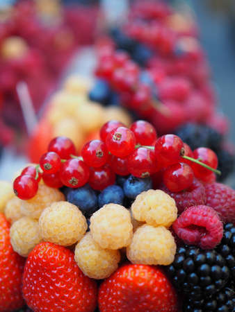Mix fresh berries include  sweet strawberry, raspberry, blueberry, blackberry