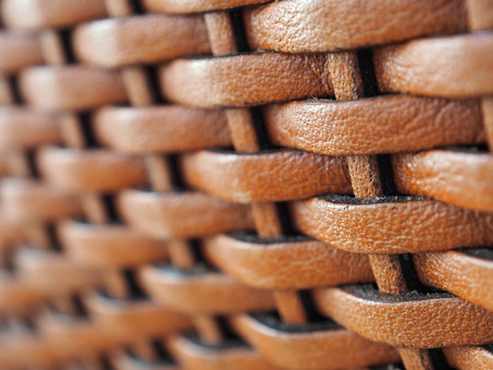 Close up weave leather texture background, in brown color.の写真素材