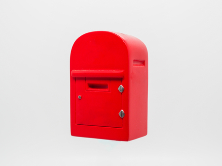 A new red mailbox on white backgroundの写真素材