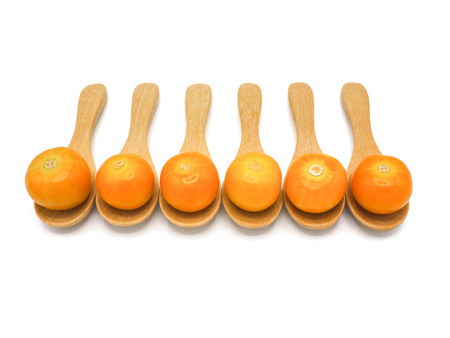 Fresh cape goosebery, physalis, on white backgroundの写真素材