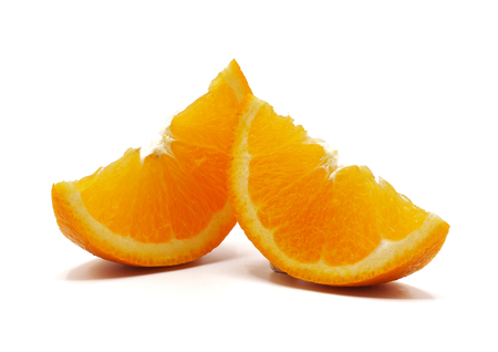 Fruits orange slice on white background.の写真素材