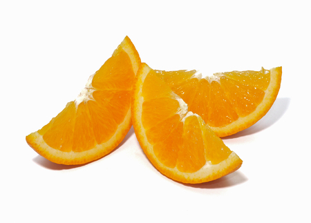 Fruits orange slice on white background.の写真素材