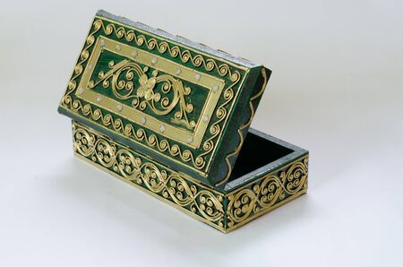 Thai wooden box with beautiful patternの写真素材