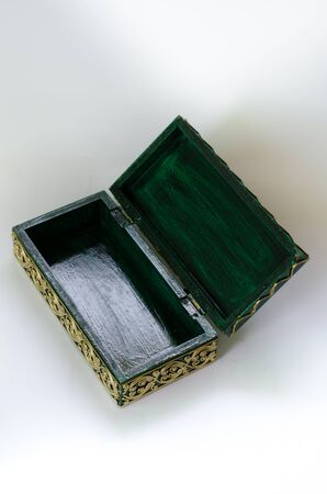 Thai wooden box with beautiful patternの写真素材