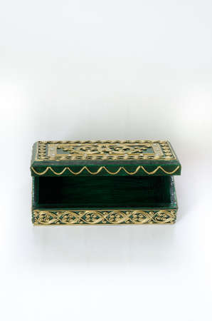Thai wooden box with beautiful patternの写真素材