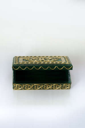 Thai wooden box with beautiful patternの写真素材