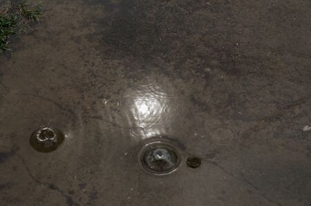 Reflections from water  after rainingの写真素材