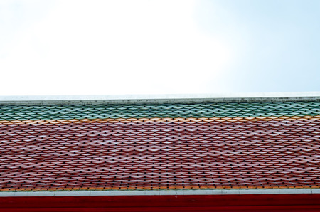 old roof top with skyの写真素材