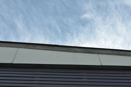 eaves with skyの写真素材