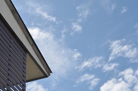 eaves with skyの写真素材